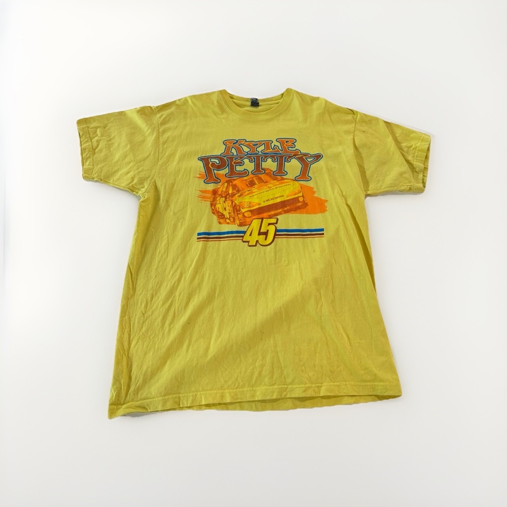 NASCAR VINTAGE Kyle Petty Motorsports 1995 Rare  Yellow T-shirt Mens 2XL